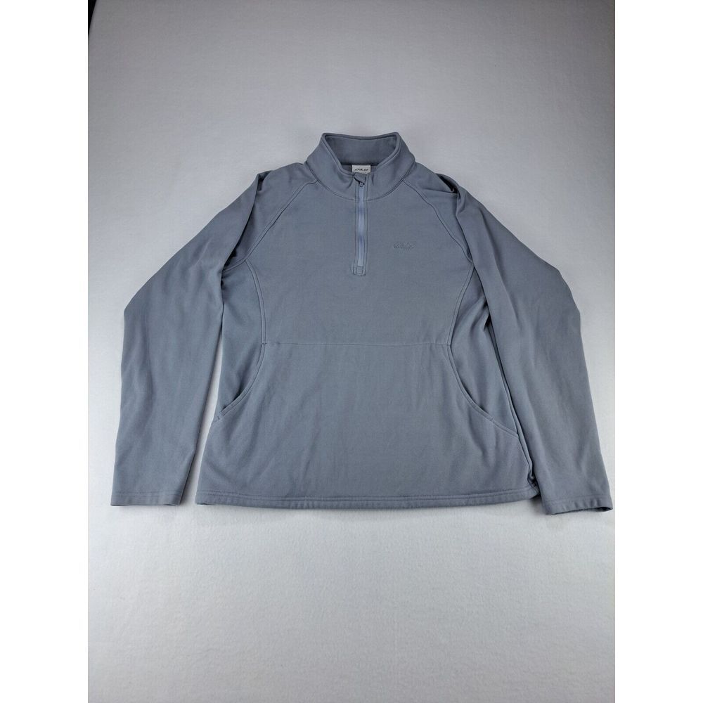 LL Bean Woman's XL Gray 1/4 Zip Pullover Sweatshirt Long Sleeve Mock Neck